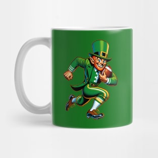 St Patrick's Day Retro Irish Leprechaun Football Player Mug